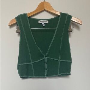 Urban Outfitters Deep Green V-Neck Crop Top